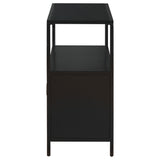 Amherst 2-door Radio Weave Cane Metal Accent Cabinet Black