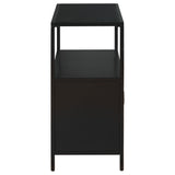 Amherst 2-door Radio Weave Cane Metal Accent Cabinet Black