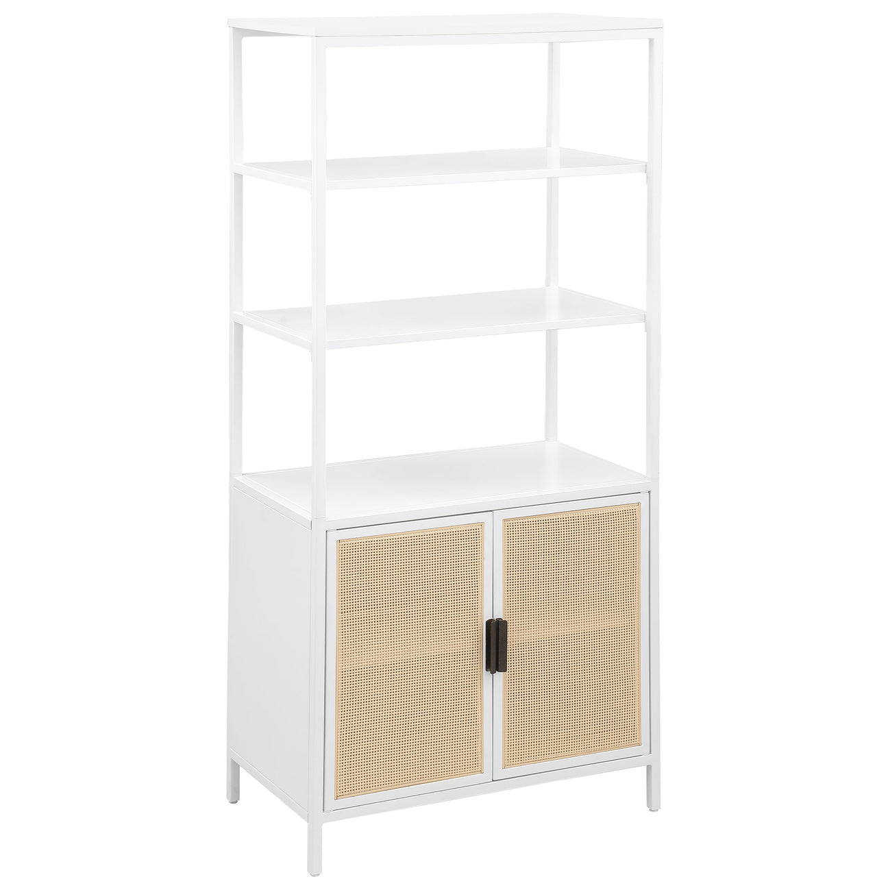 Furniture City Houma - Coaster - Amherst 3-shelf Radio Weave Cane Metal Accent Cabinet White - 961652