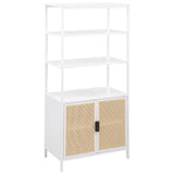 Furniture City Houma - Coaster - Amherst 3-shelf Radio Weave Cane Metal Accent Cabinet White - 961652