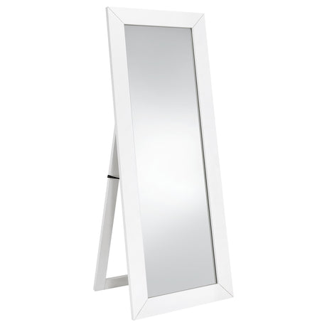 Furniture City Houma - Coaster - Cadence Tempered Glass Full Length Mirror White High Gloss - 961656