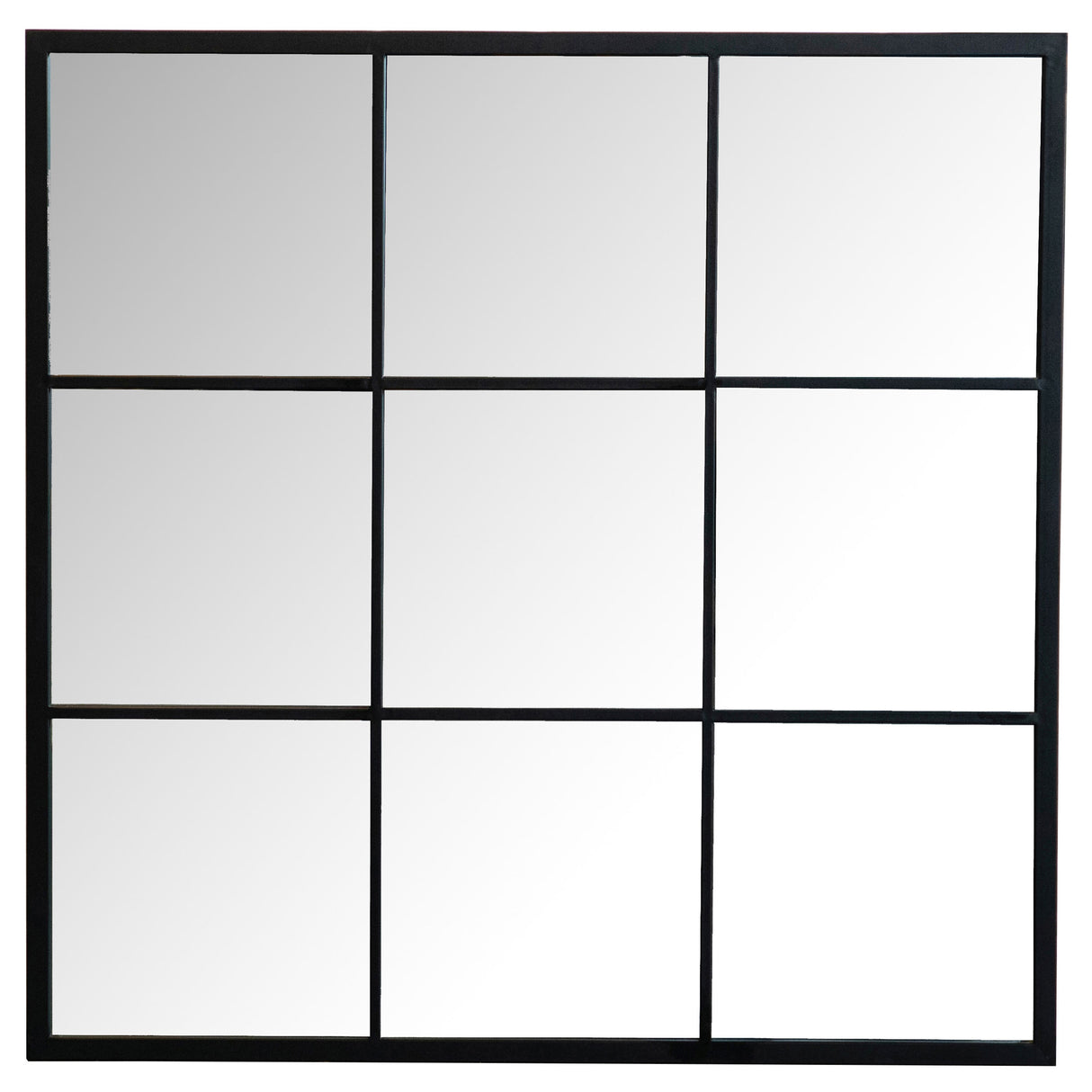 Furniture City Houma - Coaster - Quetzal 35 x 35 Inch Square Window Pane Wall Mirror Black - 962894