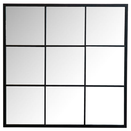 Furniture City Houma - Coaster - Quetzal 35 x 35 Inch Square Window Pane Wall Mirror Black - 962894