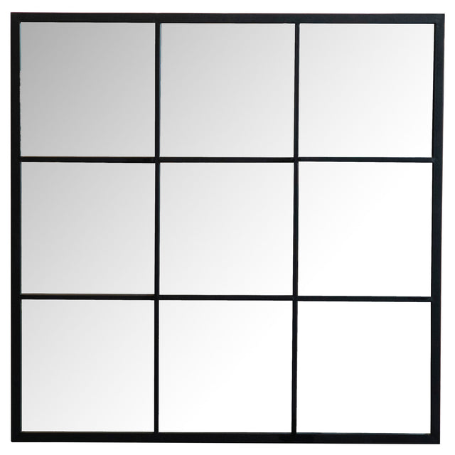 Furniture City Houma - Coaster - Quetzal 35 x 35 Inch Square Window Pane Wall Mirror Black - 962894