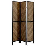 Furniture City Houma - Coaster - Marlene 3-Panel Room Divider Folding Screen Rustic Tobacco - 962922