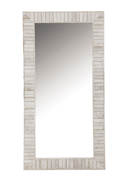 Furniture City Houma - Coaster - Pino 34 x 68 Inch Wood Framed Floor Mirror White - 963488
