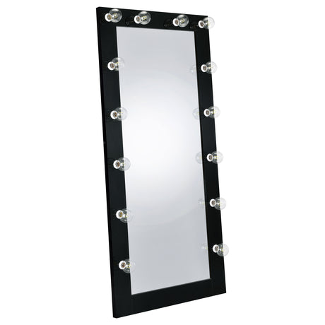 Furniture City Houma - Coaster - Zayan 32 x 71 Inch Floor Mirror LED Lighting Black Gloss - 969557