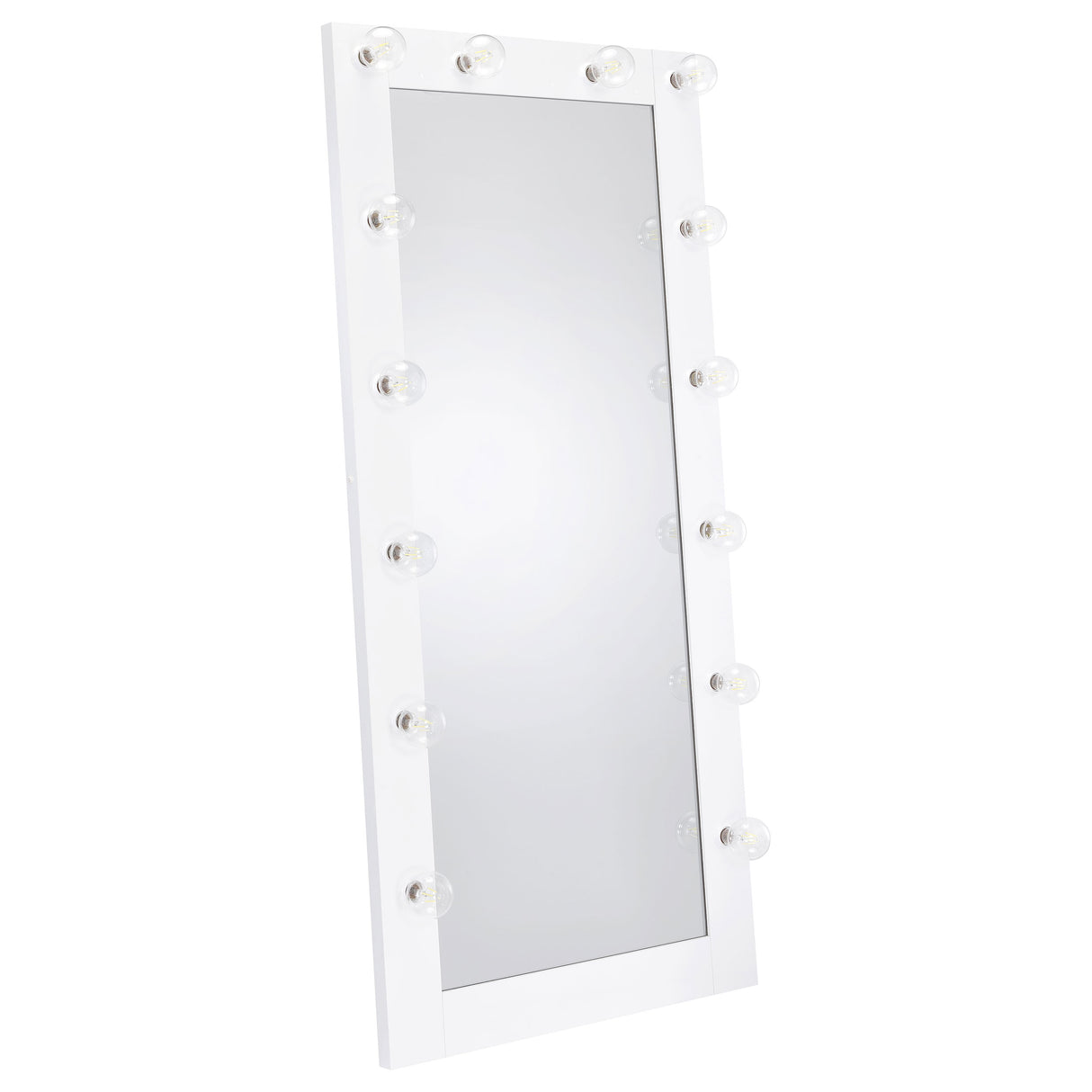 Furniture City Houma - Coaster - Zayan 32 x 71 Inch Floor Mirror LED Lighting White Gloss - 969558