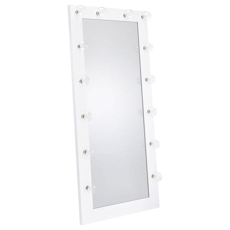 Furniture City Houma - Coaster - Zayan 32 x 71 Inch Floor Mirror LED Lighting White Gloss - 969558