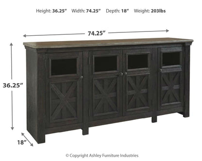 Tyler Creek - Extra Large TV Stand - Black / Gray
