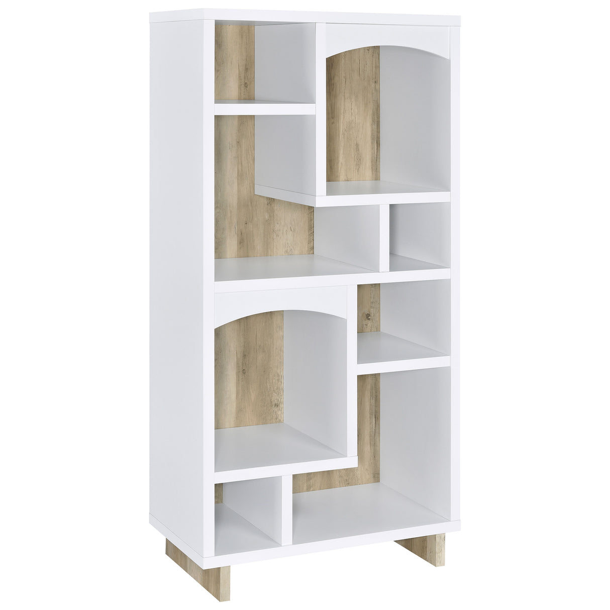 Furniture City Houma - Coaster - Dalton 65-inch 6-shelf Bookcase White and Distressed Pine - 980075