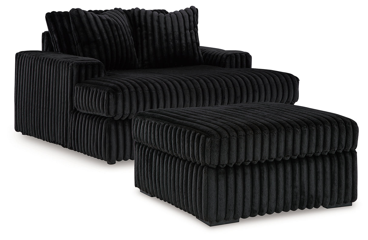 Furniture City Houma - Ashley Furniture - Midnight-Madness Oversized Chaise and Oversized Accent Ottoman - Oversized Chaise and Oversized Accent Ottoman - 98103U10