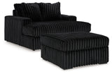 Midnight-Madness Oversized Chaise and Oversized Accent Ottoman