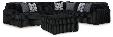 Furniture City Houma - Ashley Furniture - Midnight-Madness 4-Piece Sectional and Ottoman - 4-Piece Sectional and Ottoman - 98103U6