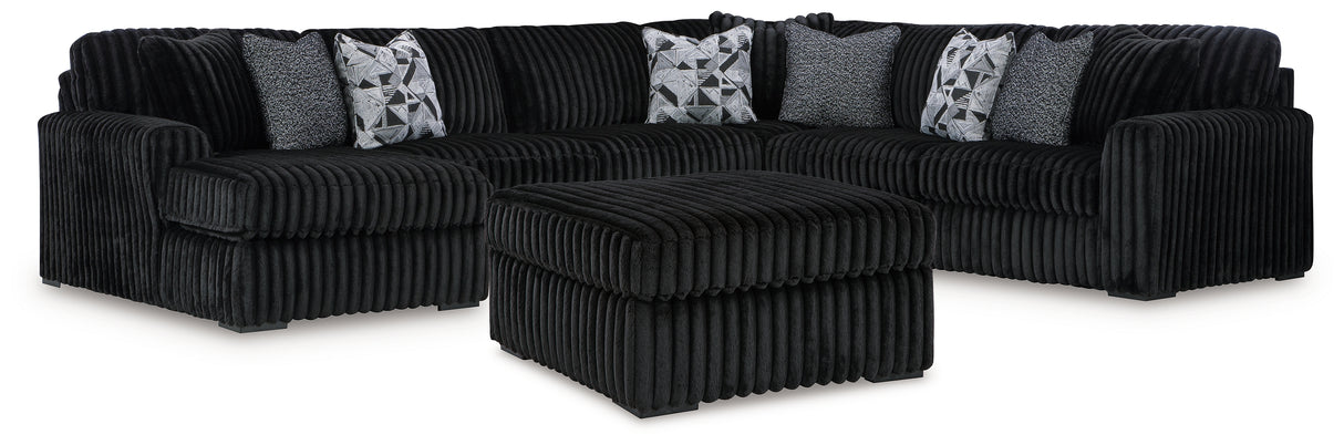 Midnight-Madness 4-Piece Sectional and Ottoman