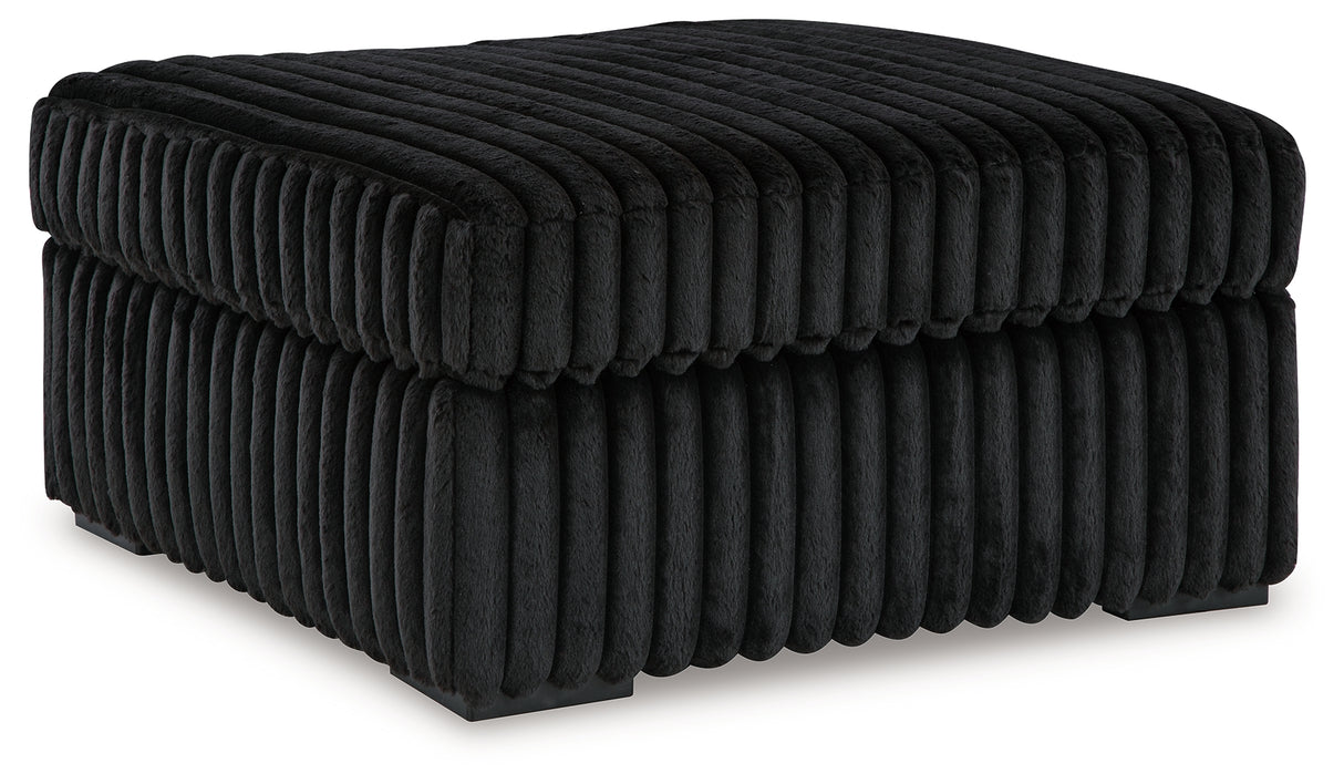 Midnight-Madness 2-Piece Sectional and Oversized Accent Ottoman