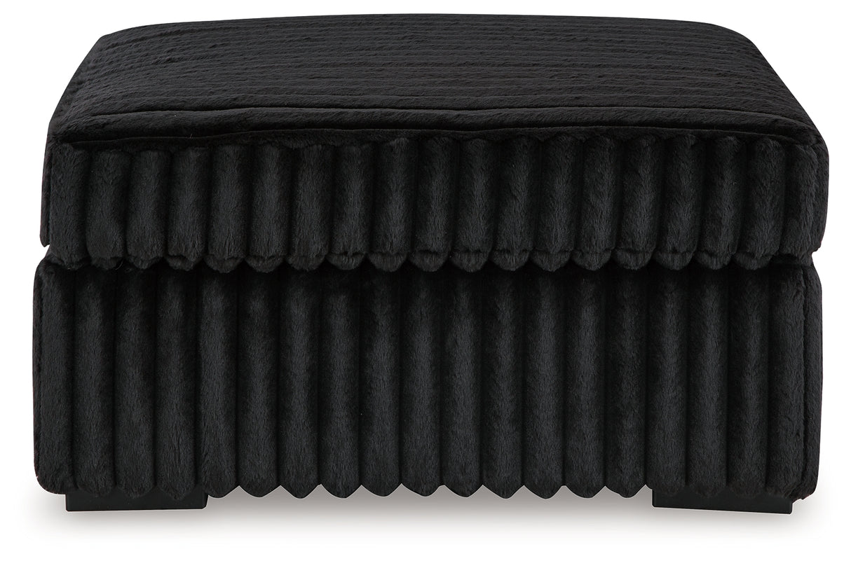 Midnight-Madness 4-Piece Sectional and Oversized Accent Ottoman