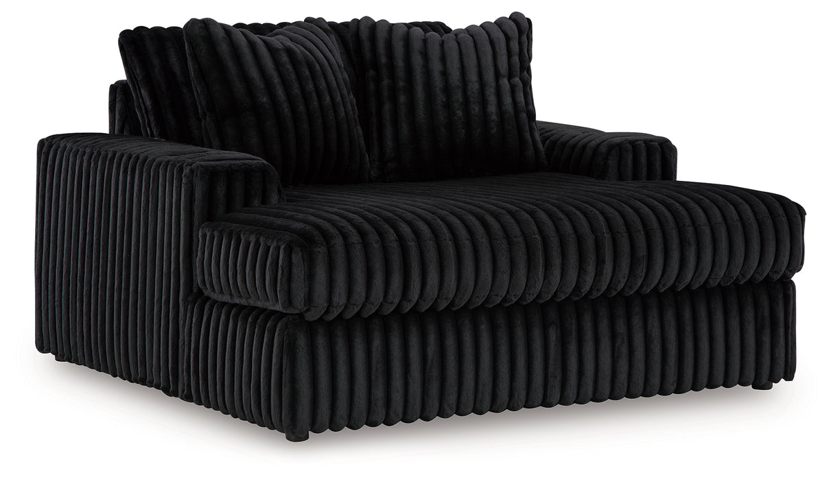 Midnight-Madness 4-Piece Sectional and Oversized Chaise