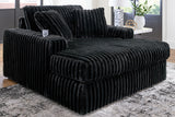 Midnight-Madness Oversized Chaise and Oversized Accent Ottoman