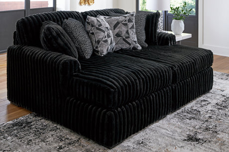 Furniture City Houma - Ashley Furniture - Midnight-Madness Super Chaise - RAF Super Chaise / Onyx - 98103S8