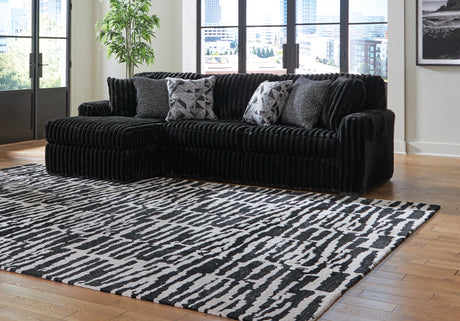 Furniture City Houma - Ashley Furniture - Midnight-Madness Sectional - LAF 3-Piece Sectional with Chaise / Onyx - 98103S9