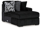 Midnight-Madness 4-Piece Sectional and Oversized Chaise