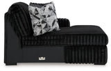 Midnight-Madness 4-Piece Sectional and Oversized Chaise