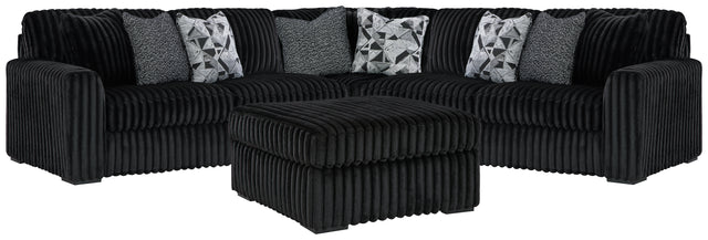 Furniture City Houma - Ashley Furniture - Midnight-Madness 3-Piece Sectional and Oversized Ottoman - 3-Piece Sectional and Oversized Ottoman - 98103U7