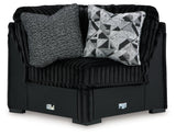 Midnight-Madness 4-Piece Sectional and Oversized Chaise