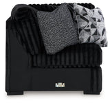 Midnight-Madness 3-Piece Sectional and Oversized Ottoman