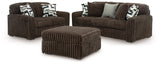 Midnight-Madness Sofa, Loveseat and Oversized Accent Ottoman