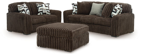 Midnight-Madness Sofa, Loveseat and Oversized Accent Ottoman