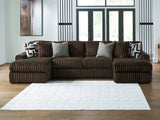 Furniture City Houma - Ashley Furniture - Midnight-Madness Sectional - RAF 3-Piece Sectional with Chaise / Chocolate - 98104S5