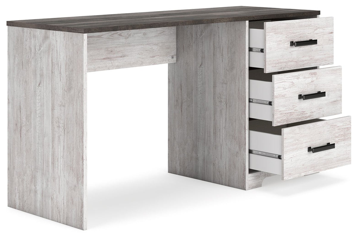 Shawburn - Home Office Desk - White / Dark Charcoal Gray