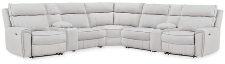 Social Pointe 7-Piece Reclining Sectional with Storage Consoles