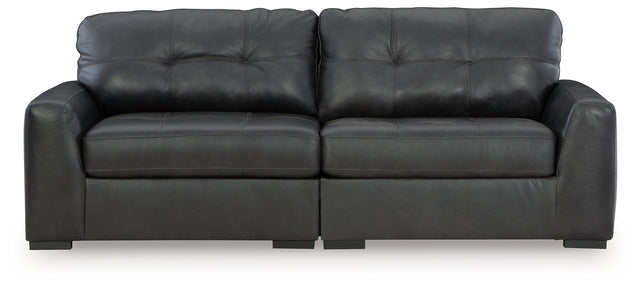 Furniture City Houma - Ashley Furniture - Brindley Pier 2-Piece Sectional Loveseat - RAF 2-Piece Sectional Loveseat / Fog - 99503S1