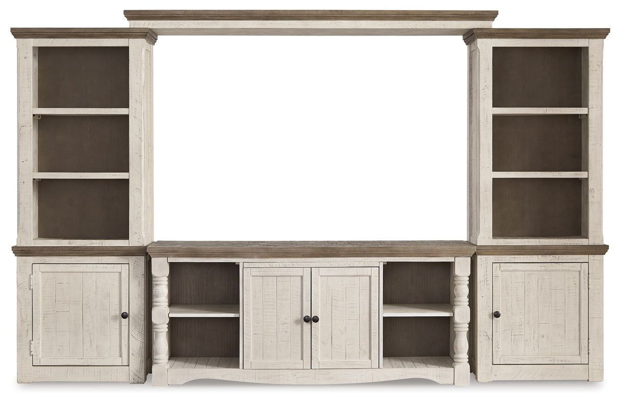 Havalance - 4 Pc. - Entertainment Center - 67" TV Stand - Brown / Beige