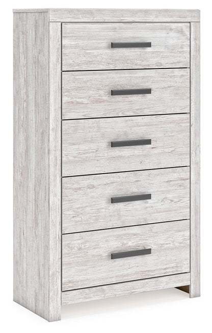 Cayboni - Five Drawer Chest - Whitewash
