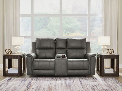 Bleckley - Power Reclining Loveseat With Console / Adjustable Headrest