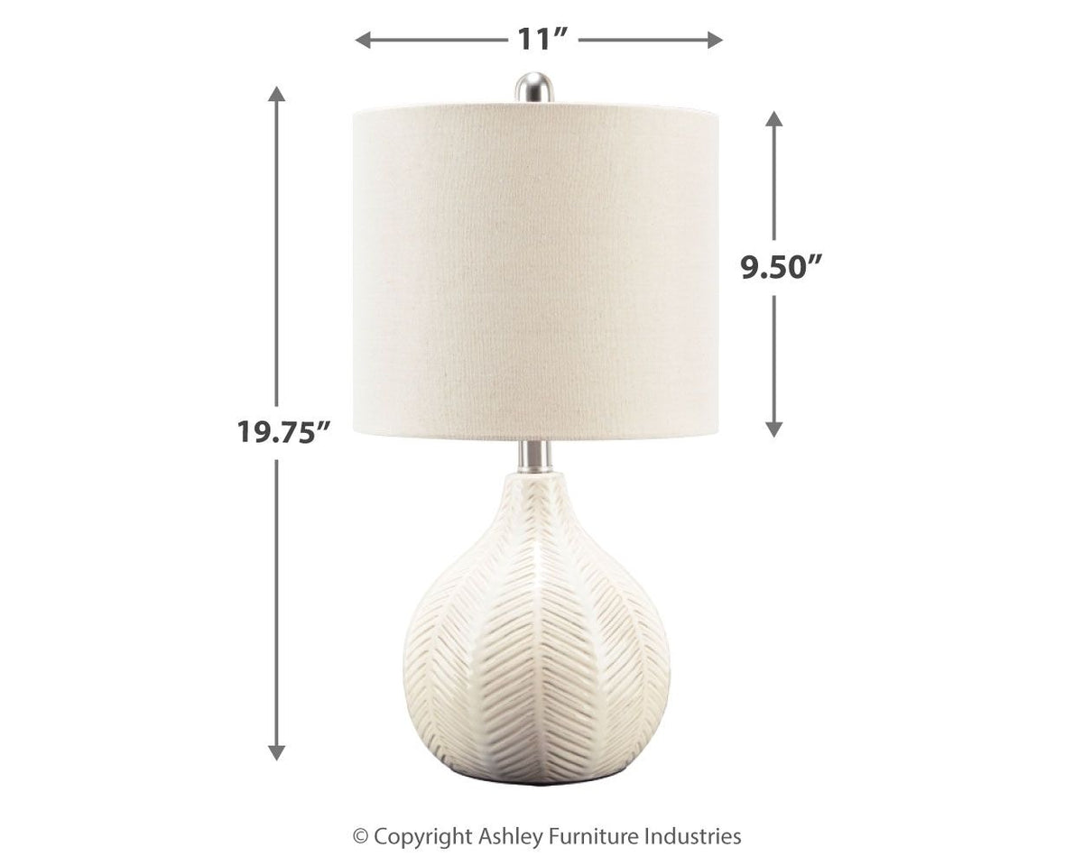 Rainermen - Ceramic Table Lamp  - Off White