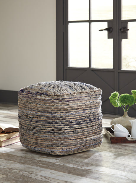Furniture City Houma - Ashley Furniture - Absalom Pouf - Pouf / Denim - A1000550