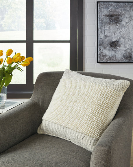 Furniture City Houma - Ashley Furniture - Rowcher Pillow - Pillow / Gray/White - A1001004P