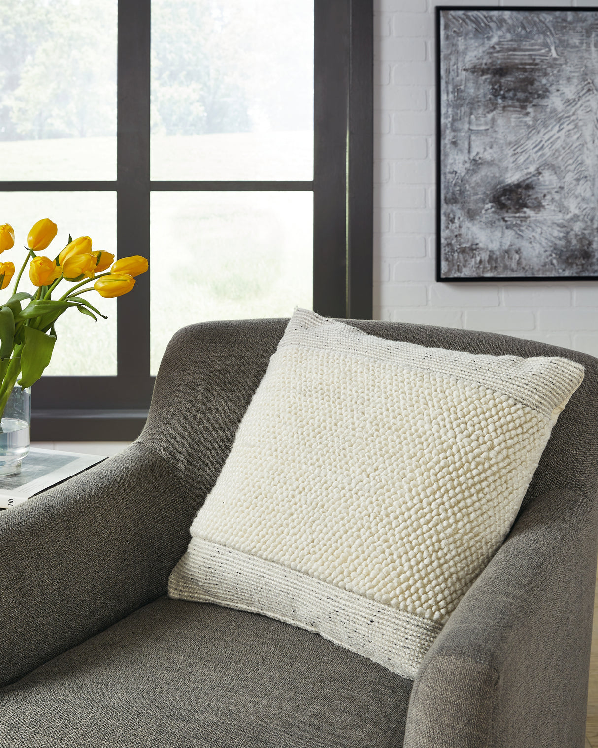 Furniture City Houma - Ashley Furniture - Rowcher Pillows - Pillow (4/CS) / Gray/White - A1001004