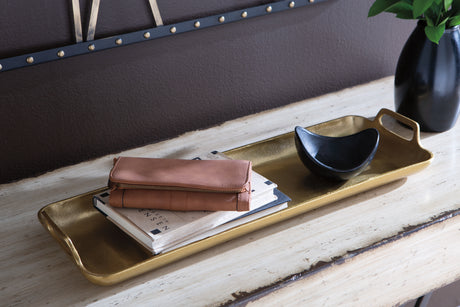 Furniture City Houma - Ashley Furniture - Posy Tray - Tray / Gold Finish - A2000136