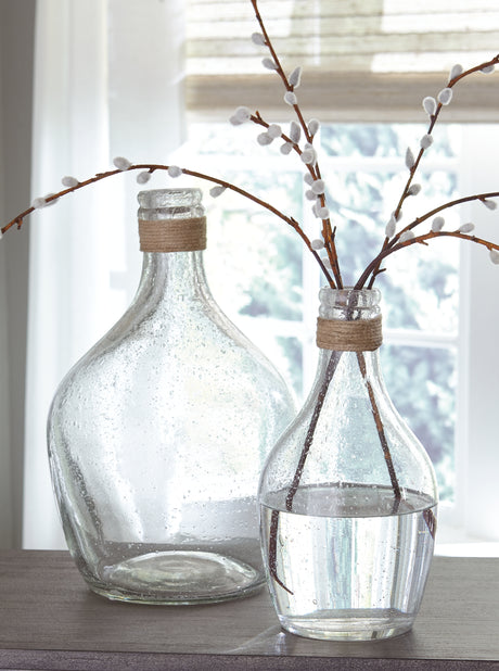 Furniture City Houma - Ashley Furniture - Marcin Vase - Vase Set (Set of 2) / Clear - A2000246