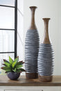 Furniture City Houma - Ashley Furniture - Blayze Vase (Set of 2) - Vase Set (Set of 2) / Antique Gray/Brown - A2000388