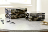 Furniture City Houma - Ashley Furniture - Ellford Box (Set of 2) - Box Set (Set of 2) / Black/Brown/Cream - A2000596