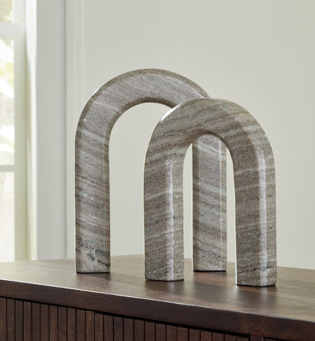 Furniture City Houma - Ashley Furniture - Keithton Sculpture Set (Set of 2) - Sculpture Set (Set of 2) / Taupe - A2000618