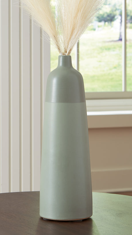 Furniture City Houma - Ashley Furniture - Peerland Vase - Vase / Sage Green - A2000655