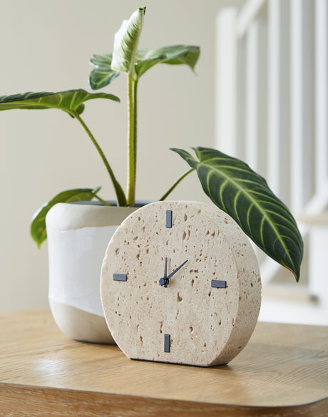 Furniture City Houma - Ashley Furniture - Donfordson Table Clock (Set of 2) - Table Clock (2/CS) / Beige - A2000660